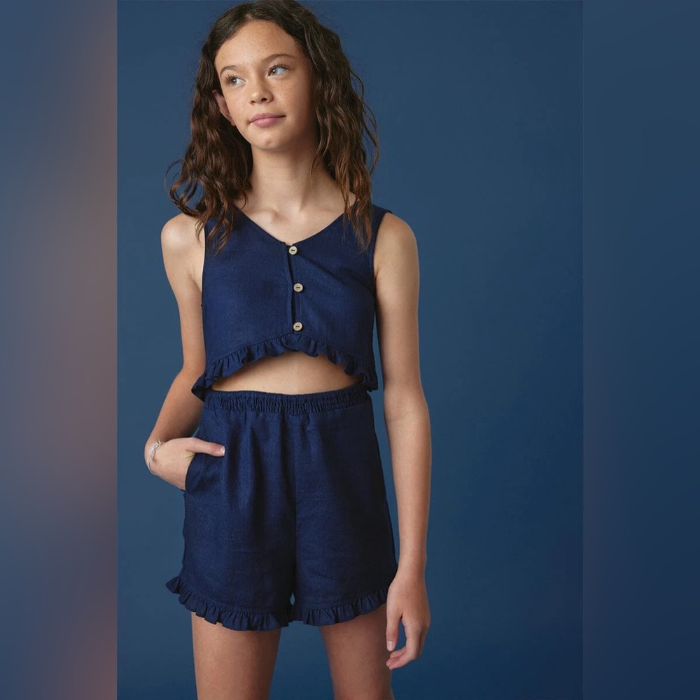 Franki by Francescas Sleeveless Cutout Navy Blue Romper NWT Size Youth 12